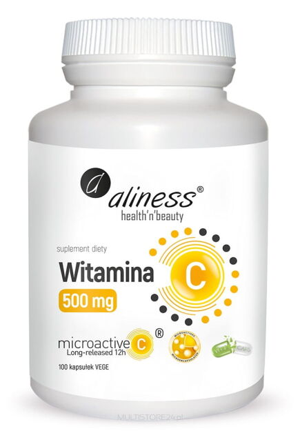 Witamina C 500 mg, micoractive 12h x 100 Vege caps - Aliness