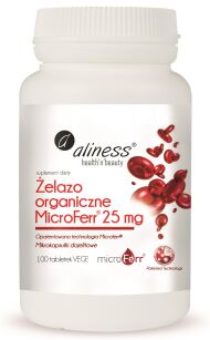 Żelazo organiczne MicroFerr® 25 mg x 100 tabletek VEGE Aliness