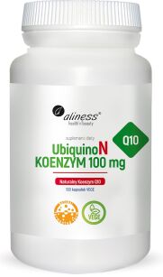 UbiquinoN Naturalny KOENZYM Q10 100mg x 100 Vege caps  - Aliness