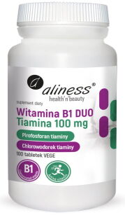 Witamina B1 (Tiamina) DUO 100 mg x 100 Vege tabs    - Aliness