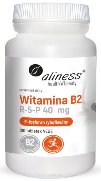 Witamina B2 R-5-P (ryboflawina) 40 mg x 100 Vege tabs    - Aliness