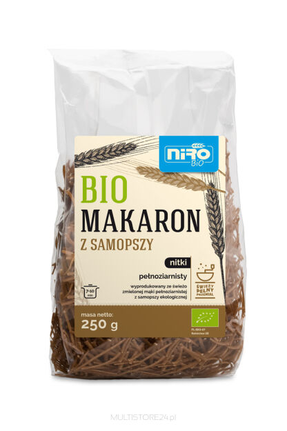 Bio Makaron z samopszy pełnoziarnisty NITKI (250 g)