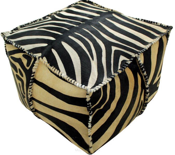 Pufa skórzana Zebra 63x63x43cm