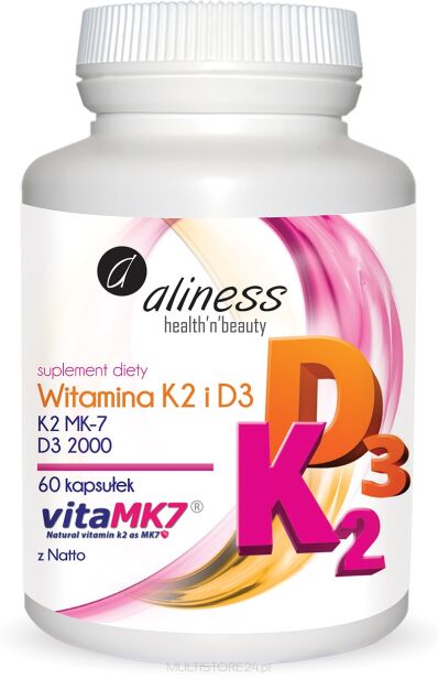 Witamina K2 MK-7 100 µg z Natto + D3 -  Aliness