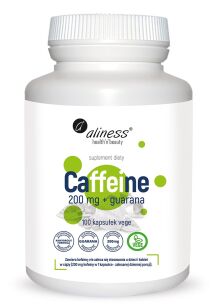 Caffeine 200 mg + guarana x 100 kapsułek vege   -  Aliness