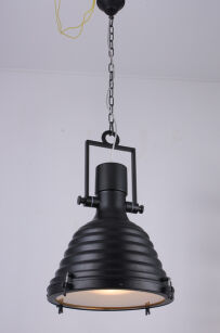 Lampa wisząca śr.45x63H cm. metal czarny naftowy