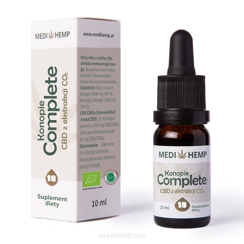 Medihemp Complete 18 naturalny olejek CBD/CBDa z ekstrakcji CO2 10 ml 