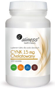 Cynk chelatowany 15 mg x 100 tabletek Vege  -  Aliness