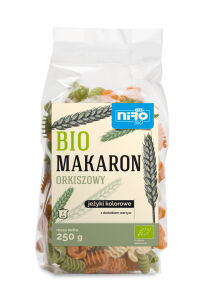Bio Makaron orkiszowy JEŻYKI KOLOROWE (250 g)
