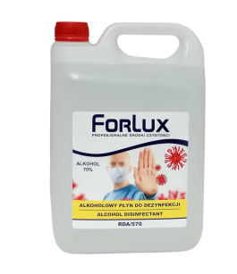 Forlux RDA 570 Alkoholowy Płyn do dezynfekcji dłoni - ZAWARTOŚĆ ALKOHOLU 70% 5L