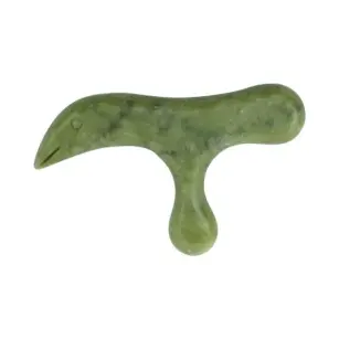 Kamień Gua Sha z jadeitu do masażu twarzy - Wschód - czapla