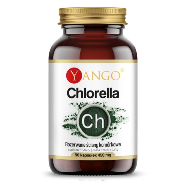 Chlorella - z rozerwanymi ścianami komórkowymi - 90 kapsułek  Yango
