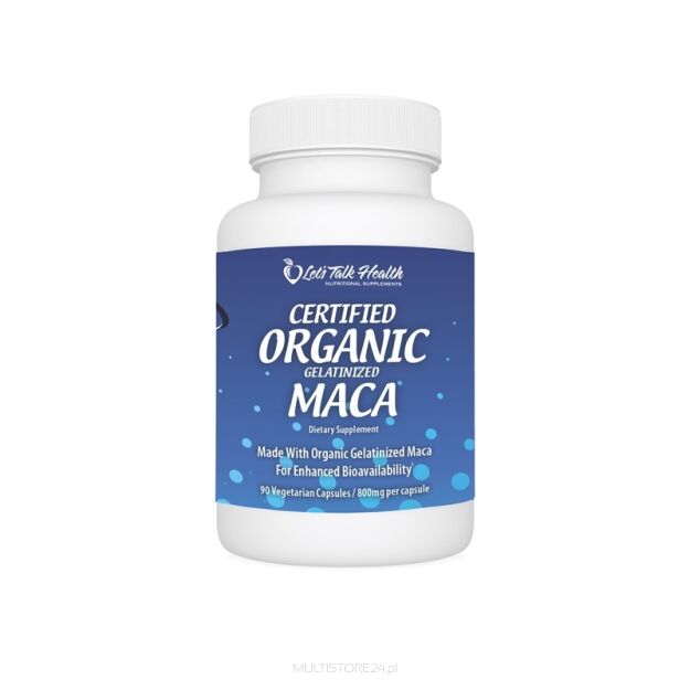 MACA certyfikowana organiczna żelatynizowana 90kapsułek Let's Talk Health®