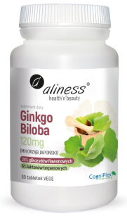 Ginkgo Biloba (miłorząb japoński) 120 mg x 60 Vege tab    -  Aliness