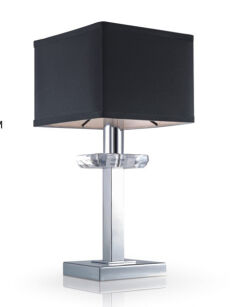 Lampa stołowa 15x15x35cm. stal nierdzewna czarna