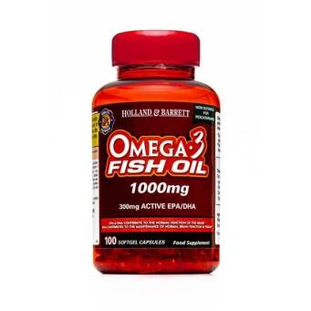 Holland & Barrett Olej Rybi Omega-3 1000 mg dla Pescowegetarian 100 Kapsułek Żelowych