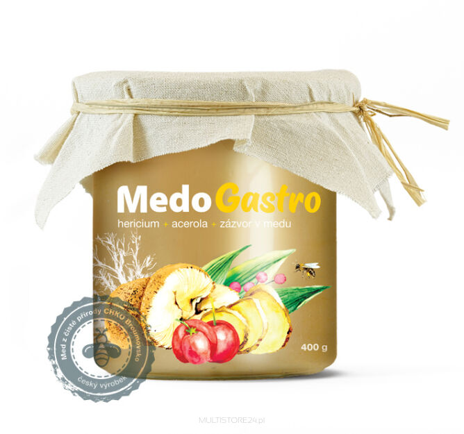 MedoGastro - hericium, acerola i imbir w miodzie 400g - MycoMedica