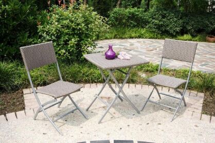 Zestaw mebli ogrodowych stół + 2 krzesła PETRA
