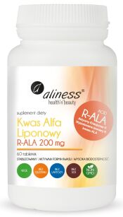 Kwas Alfa Liponowy R-ALA 200 mg 60 tabletek  -  Aliness