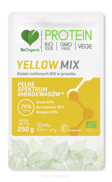 Yellow MIX białek roślinnych BIO w proszku 250g