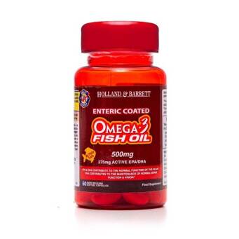Holland & Barrett Olej Rybi Omega-3 500 mg 60 Kapsułek Powlekanych