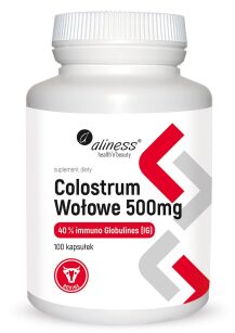 Colostrum Wołowe IG 40% 500 mg x 100 kaps -  Aliness