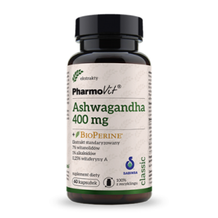 Ashwagandha 400 mg + BioPerine®  60 kaps Pharmovit