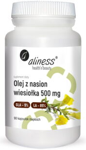 Olej z nasion wiesiołka 9%/85% 500 mg x 90 caps  -  Aliness