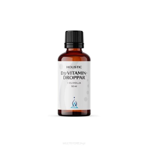 Holistic D3-vitamin Droppar i olivolja witamina D3, E ekologiczna 50ml