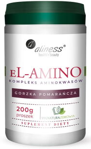 eL-AMINO Kompleks aminokwasów, pomarańcza, proszek 200 g  Aliness