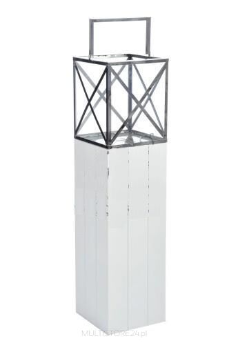 Lampion szklany na postumencie Foot Cross 25x25x112 cm