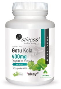 Gotu Kola (Centella asiatica, wąkrotka azjatycka) 400 mg x 100 Vege caps