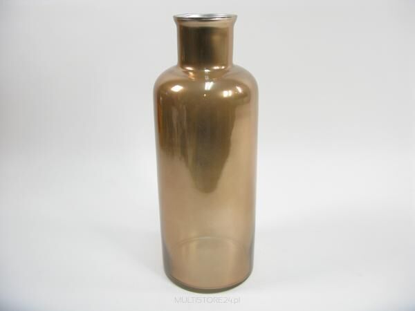 Waza ceramiczna szklana 18x18x49 miedziany brąz