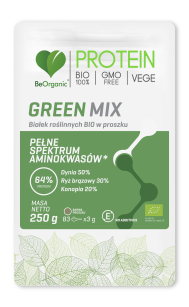 Green MIX białek roślinnych BIO w proszku 250g
