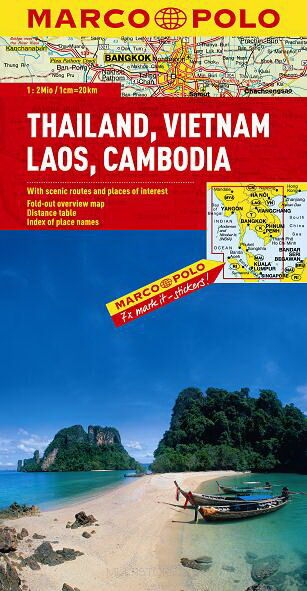MP  mapa Tajlandia, Wietnam, Laos, Kambodża