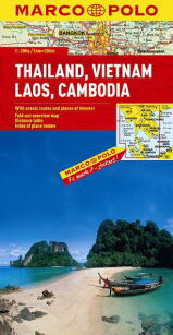 MP  mapa Tajlandia, Wietnam, Laos, Kambodża