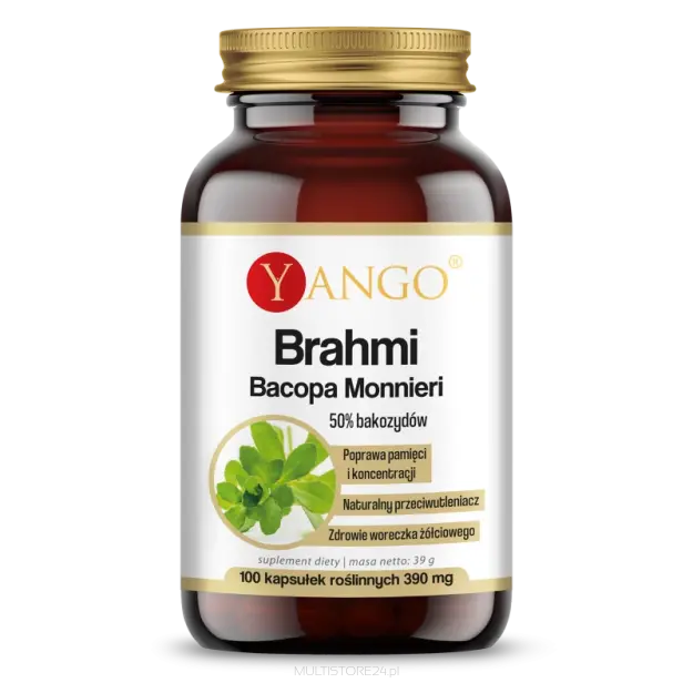 Brahmi - ekstrakt 50% bakozydów - 100 kaps Yango
